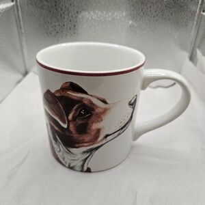 Williams Sonoma White and Brown Dog In Sweater Mug